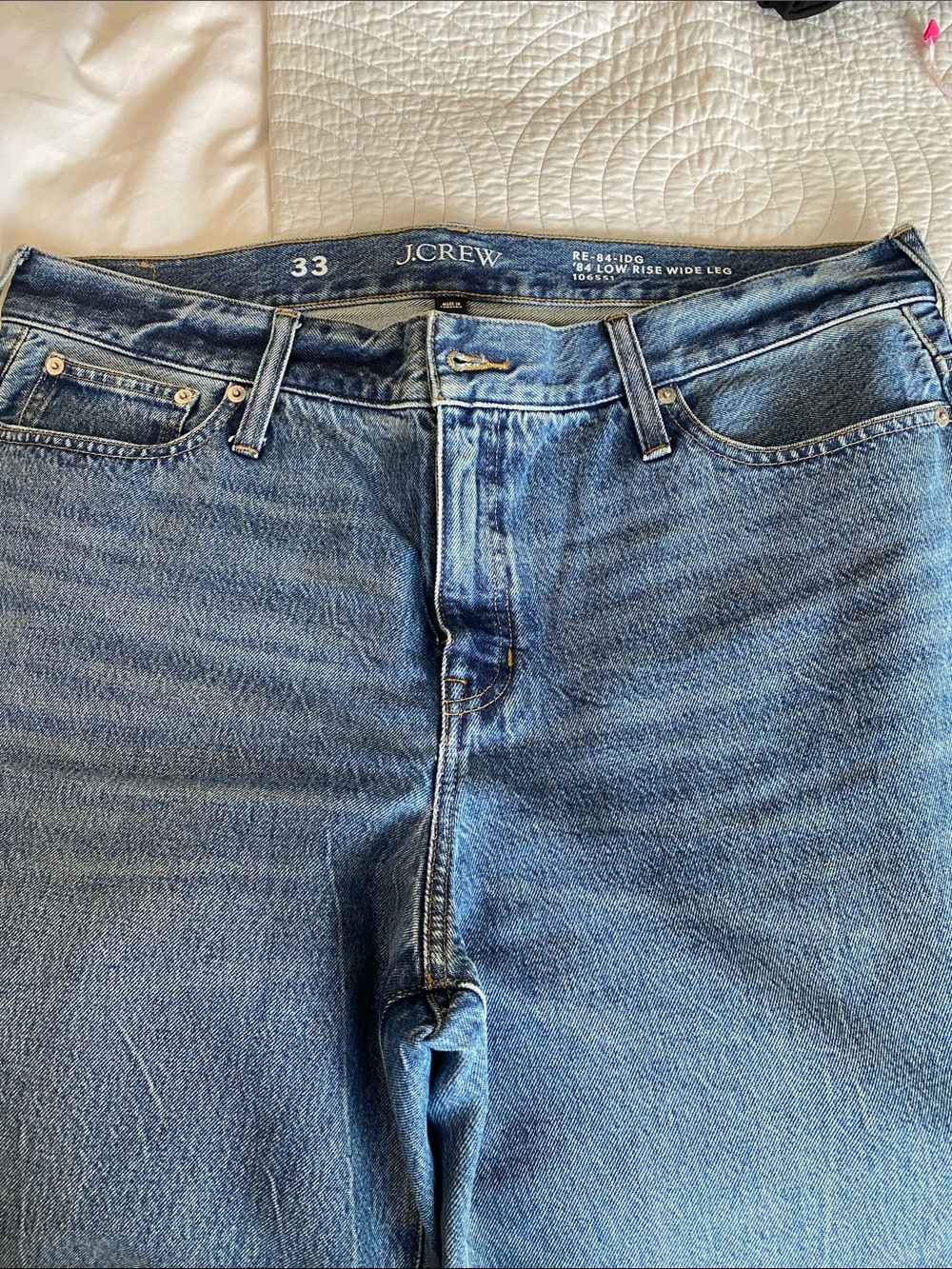 J. Crew Medium Blue High-Rise Wide Leg Jeans